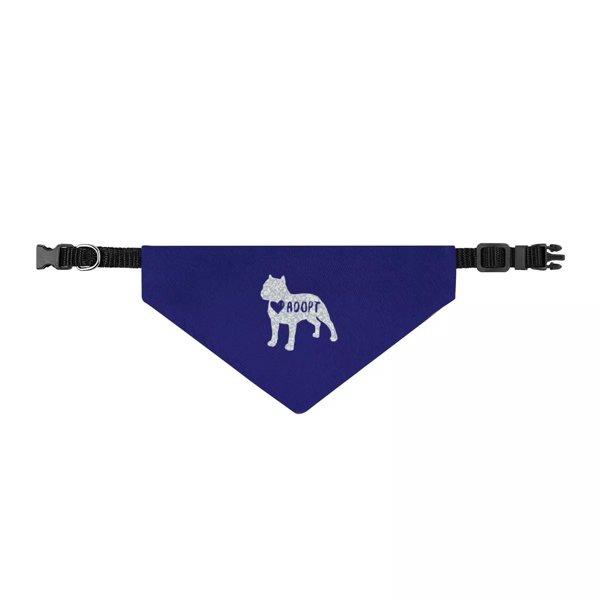 adopt-rescue-dog-clip-on-pet-bandana-navy-adoption-awareness-collar-accessory Adopt Rescue Dog Clip-On Pet Bandana — Navy Adoption Awareness Collar Accessory