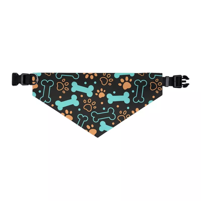 blue-orange-bone-pet-bandana-collar-cute-colorful-dog-neck-scarf Blue & Orange Bone Pet Bandana Collar — Cute Colorful Dog Neck Scarf