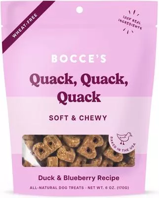 bocce-s-bakery-quack-quack-quack-duck-blueberry-recipe-soft-chewy-dog-treats-6-o Bocce's Bakery Quack Quack Quack Duck & Blueberry Recipe Soft & Chewy Dog Treats, 6-oz bag
