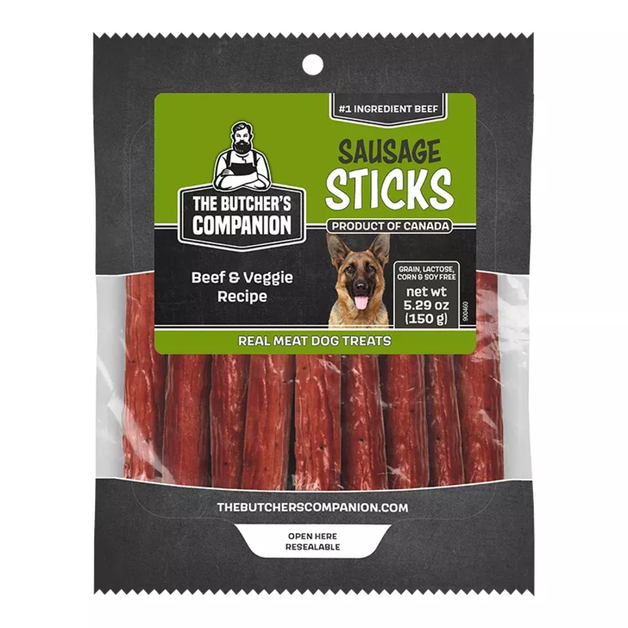 butcher-s-companion-sausage-sticks-beef-veggie-recipe-dog-treats The Butcher's Companion Sausage Sticks Beef & Veggie Recipe Dog Treats