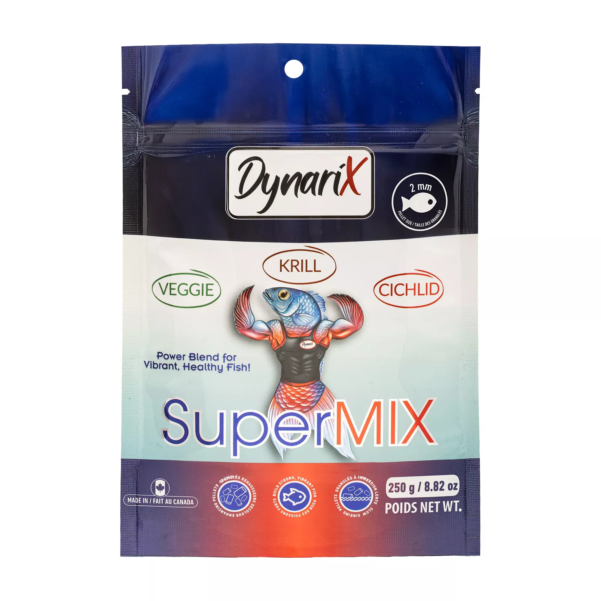 dynarix-supermix-fish-food-2mm-pellets-250g-krill-cichlid-veggie-blend DynariX SuperMIX Fish Food, 2mm Pellets, 250g, Krill-Cichlid-Veggie Blend
