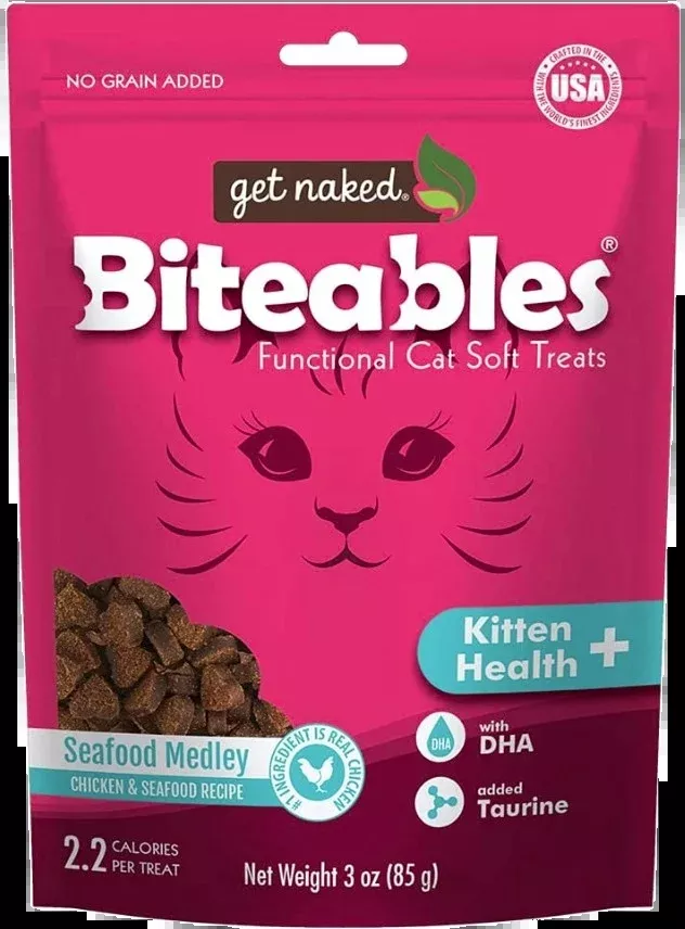 get-naked-kitten-health-biteables-seafood-medley-flavor-3oz-soft-treats-growing- Get Naked Kitten Health Biteables – Seafood Medley Flavor 3oz | Soft Treats for Growing Cats