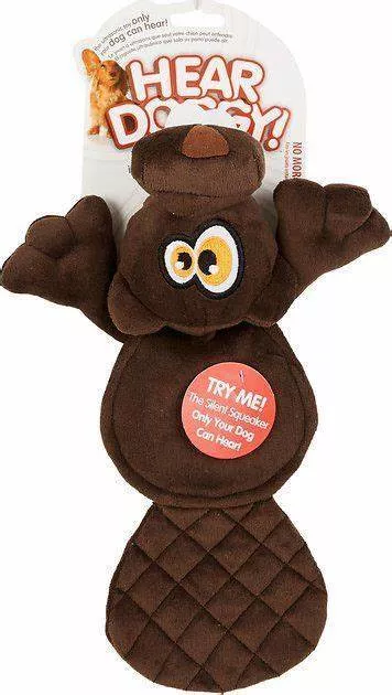 godog-hear-doggy-flattie-beaver-ultrasonic-silent-squeaker-dog-toy-large goDog Hear Doggy Flattie Beaver Ultrasonic Silent Squeaker Dog Toy Large