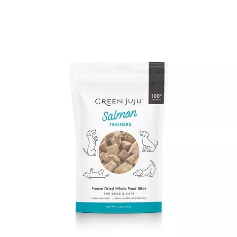 Green Juju Salmon Trainers Freeze-Dried Single-Ingredient Treats for Dogs and Cats