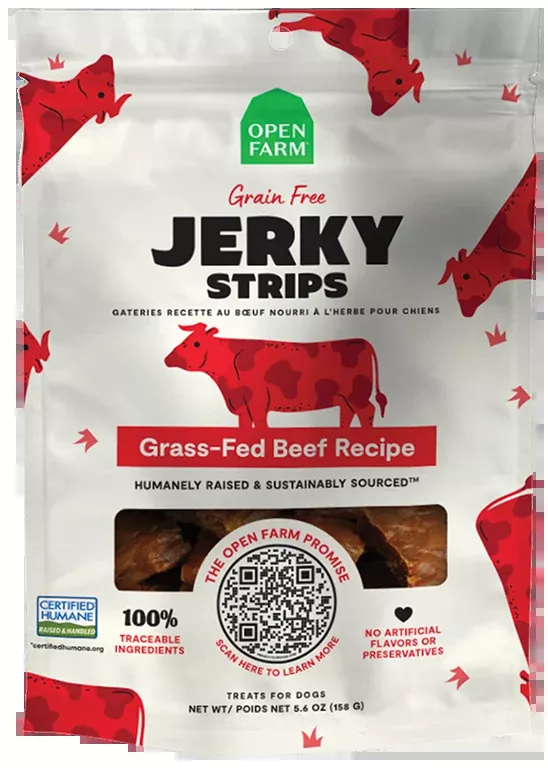 Open Farm Dog Grain Free Grass-Fed Beef Jerky Strips