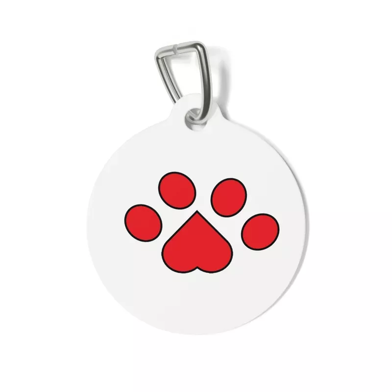 red-paw-print-pet-tag-cute-engraved-identification-tag-dogs-cats Red Paw Print Pet Tag — Cute Engraved Identification Tag for Dogs & Cats