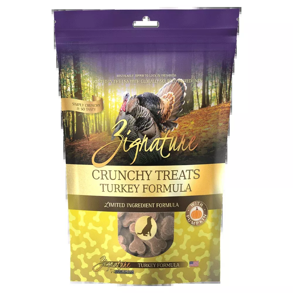 Zignature Crunchy Treats Turkey Formula Dog Treats, 12-oz bag