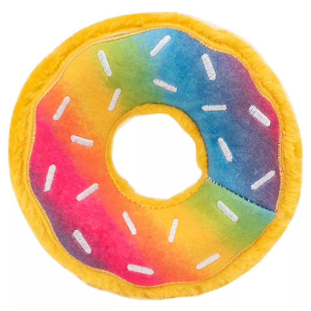 zippypaws-donutz-rainbow-plush-dog-toy ZippyPaws Donutz Rainbow Plush Dog Toy
