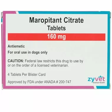 Zyvet for Dogs - Maropitant Citrate Tablets, 160-mg, 4 count - [Motion Sckness Relief]