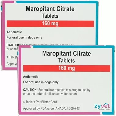 Zyvet for Dogs - Maropitant Citrate Tablets, 160-mg, 8 count - [Motion Sckness Relief]